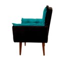 Ver imagem 3 de Poltrona Opala Composê Azul Tiffany/ Preto Cadeira Decorativa Recepção - Bela Móveis