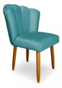 Ver imagem 3 de Kit 2 Cadeiras Poltrona Sala Jantar Penteadeira Pétala Suede Azul Turquesa