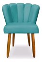 Ver imagem 4 de Kit 2 Cadeiras Poltrona Sala Jantar Penteadeira Pétala Suede Azul Turquesa