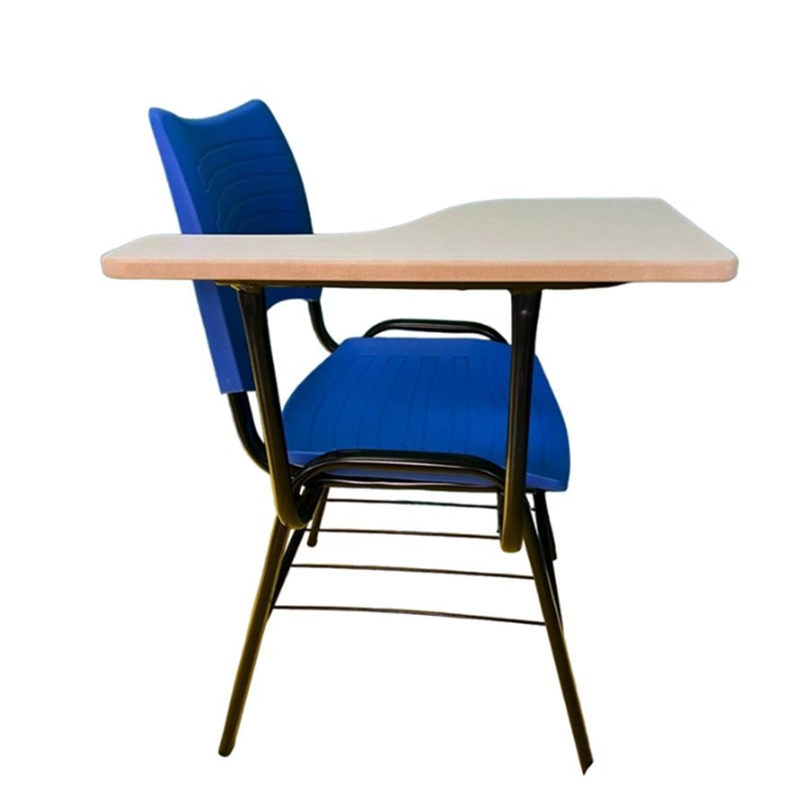 KIT 10 Cadeiras Universitárias Azul com porta livros - Mastcmol