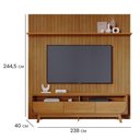 Ver imagem 3 de Kit Painel Piso-Teto Ripado Bancada 3 Gavetas Luna MDP Cumaru Pallazio