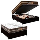 Ver imagem 1 de Cama Box Baú Casal Sintético + Colchão Molas Ensacadas Texas Prime Colchões 138cm Preto