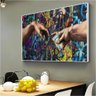 Quadro A Criação de Adão Michelangelo Estilo Moderno:60x40 cm/BORDA INFINITA - 7