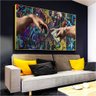 Quadro A Criação de Adão Michelangelo Estilo Moderno:60x40 cm/BORDA INFINITA - 5