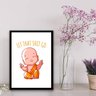Quadro Buda Baby Let That Shit Go 45x34cm - com vidro:Madeira branca - 2