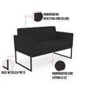 Ver imagem 6 de Sofá Namoradeira Elisa Veludo Base Metálica Industrial Preto - D'Rossi