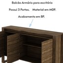 Ver imagem 3 de Balcão para Escritório Home Office ME4147 Nogal - Gran Belo