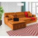 Ver imagem 4 de Sofá Orlando 2.40x1.50m com Chaise, Retrátil e Reclinável - Terra