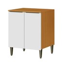 Ver imagem 1 de Balcão para Cozinha 70cm 2 Portas 100% Mdf Luna Cinamomo/branco