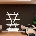 Ver imagem 1 de Estante Topázio 4 Prateleiras em MDF Branco 126x36x181 cm Woodyou
