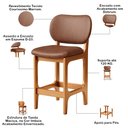 Ver imagem 6 de Kit 04 Banquetas Baixa Bar Cozinha Sala Jantar Fixa Betta L02 Imbuia Couríssimo Marrom - Lyam Decor