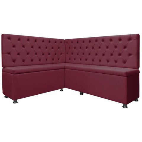 Canto Alemão Capitonê 4 Lugares 1,25x1,60m Veludo - Sofa Store:veludo Bordô