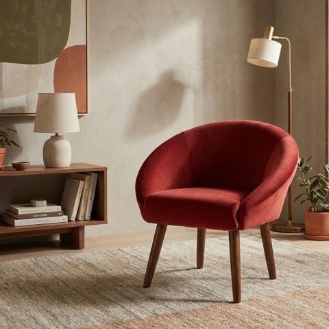 Poltrona Decorativa para Sala de Espera Tecido Veludo Confortavel Pés Palito Reforçado