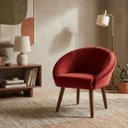 Ver imagem 1 de Poltrona Decorativa para Sala de Espera Tecido Veludo Confortavel Pés Palito Reforçado