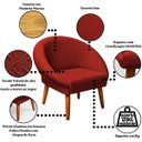 Ver imagem 3 de Poltrona Decorativa para Sala de Espera Tecido Veludo Confortavel Pés Palito Reforçado