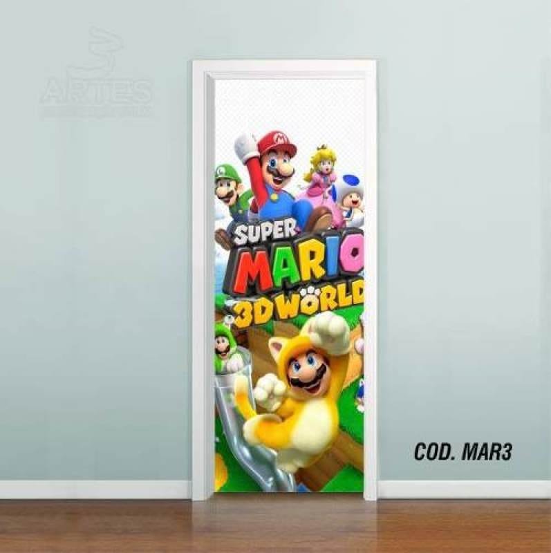 Adesivo De Porta Super Mario Bross #03 - 0,60x2,10m - 1