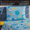 Ver imagem 2 de Conjunto de Lencol Solteiro Bouti 3 Pçs Jogo de Cama Infantil 200 Fios Super Macio:astronauta