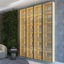 Ver imagem 1 de Cristaleira 4 Portas Reflecta com LED e Espelho 152,8cm 100% MDF Luminare