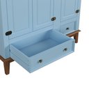 Ver imagem 3 de Guarda-roupa Juvenil 3 Portas e 2 Gavetas - Madeira Maciça e Mdf - Azul