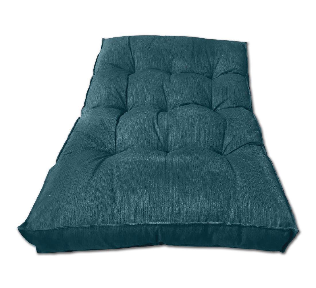 Almofada Futon Alto Linho Twist 120x80 Gigante Azul Jeans