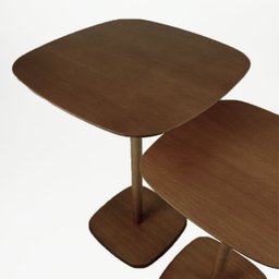 Kit 2 Mesas Monopé Quadrada Laminada 40 e 50cm - Castanho Decore Casa - 4 Kit 2 Mesas Monopé Quadrada Laminada 40 e 50cm - Castanho Decore Casa - 4