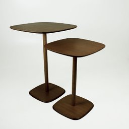 Kit 2 Mesas Monopé Quadrada Laminada 40 e 50cm - Castanho Decore Casa - 3 Kit 2 Mesas Monopé Quadrada Laminada 40 e 50cm - Castanho Decore Casa - 3