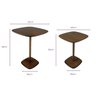 Kit 2 Mesas Monopé Quadrada Laminada 40 e 50cm - Castanho Decore Casa - 5