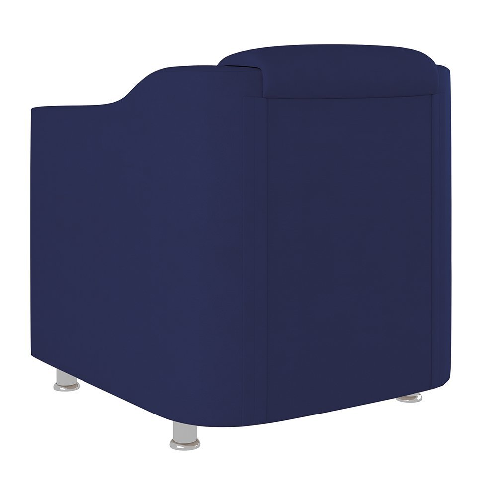 Kit 2 Poltronas Decorativas Reforçada Consultório Sala Suede Cor:Azul Marinho - 4