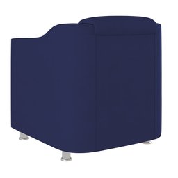 Kit 2 Poltronas Decorativas Reforçada Consultório Sala Suede Cor:azul Marinho - 4