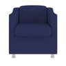 Kit 2 Poltronas Decorativas Reforçada Consultório Sala Suede Cor:azul Marinho - 3