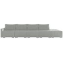Ver imagem 2 de Sofá Ilha Modulado Milos 392cm Puff Lateral Veludo Cinza G33 - Gran Belo