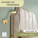 Ver imagem 2 de 2 Arandela Cabeceira Quarto Led Dourada Direcionável Bet73