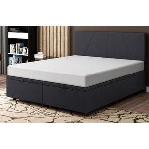 Base Cama Baú Queen Size Veludo Preto - Skybox