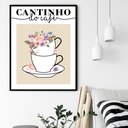 Ver imagem 1 de Quadro Decorativo Cantinho Café Flores - 70x50cm:moldura Preta