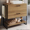 Ver imagem 2 de Gabinete e Cuba Banheiro Industrial 80 Cm Pt Gav 1028x94101 Mell Branco Pp