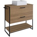 Ver imagem 1 de Gabinete e Cuba Banheiro Industrial 80 Cm Pt Gav 1028x94101 Mell Branco Pp