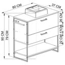 Ver imagem 4 de Gabinete e Cuba Banheiro Industrial 80 Cm Pt Gav 1028x94101 Mell Branco Pp