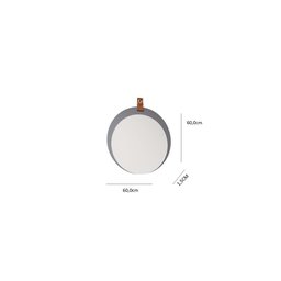 Espelheira Para Banheiro Lua MGM 60 cm MDF Cinza Titanium - 3