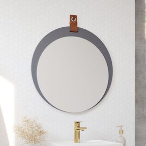 Espelheira Para Banheiro Lua MGM 60 cm MDF Cinza Titanium
