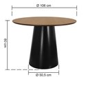 Ver imagem 2 de Mesa de Jantar Cone Base Preta - Ø106cm - Tampo Ø106cm Laminado Cinamomo