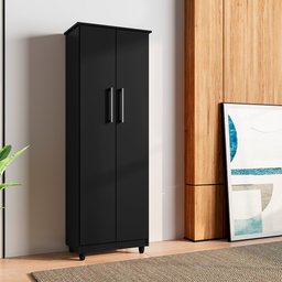 Armário Lavanderia Multiuso Nina 2 Portas Preto - Saga Decor - 2