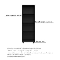 Armário Lavanderia Multiuso Nina 2 Portas Preto - Saga Decor - 3