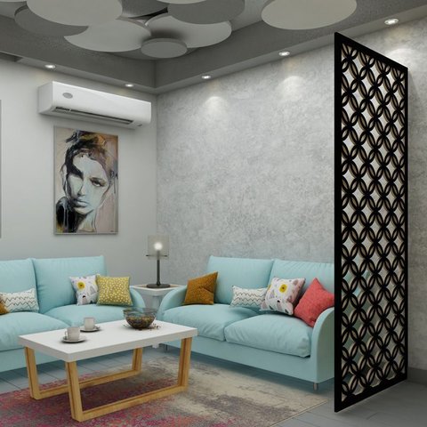 Painel Vazado Divisória Mdf Valência Preto - 0,60x2,20m