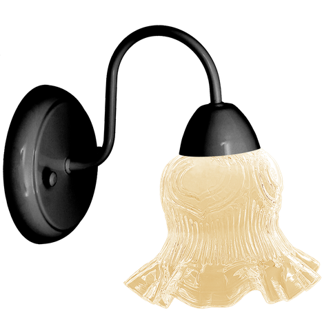 Arandela Colonial Classic de Parede com Tulipa Caracol:âmbar/preto