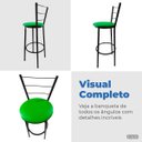 Ver imagem 5 de Kit 3 Banqueta Alta Preta Cozinha Gourmet Americana Balcão:verde
