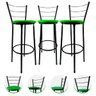 Kit 3 Banqueta Alta Preta Cozinha Gourmet Americana Balcão:verde - 1
