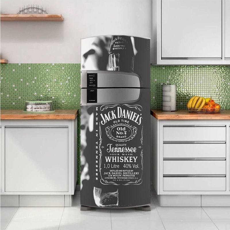 Envelopamento de Geladeira Whisky Jack Daniels Cinza - 1