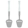 Kit 2 Espátulas para Queijo de Aço Inox Cabo Plástico Bambu - 1