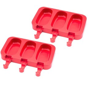 2 Formas de Silicone Molde para Fazer Picolé com 50 Palitos