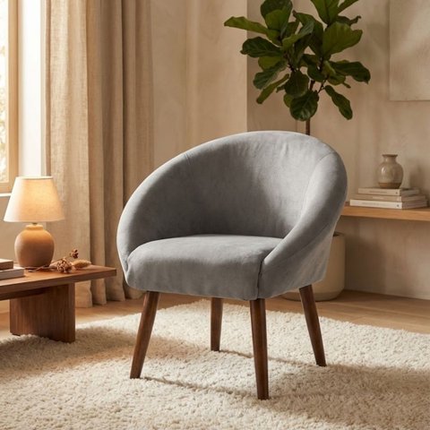 Poltrona Decorativa para Sala de Estar Tecido Veludo Premium Estrutura Resistente Pés Palito